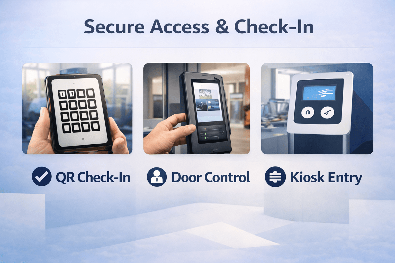 HexaFit access product snapshot showing check-in and device workflows